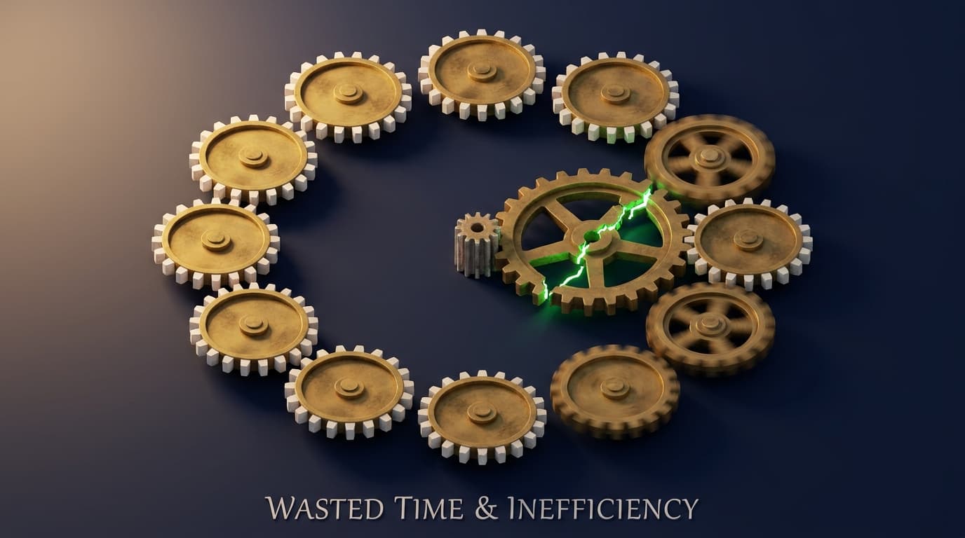 Cost breakdown visualisation of manual business processes draining time and revenue from Australian small businesses