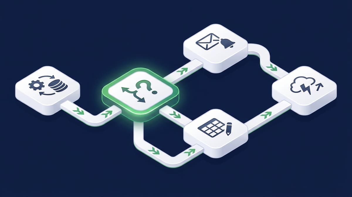 n8n vs Zapier Australia small business workflow automation comparison showing five integrated process steps