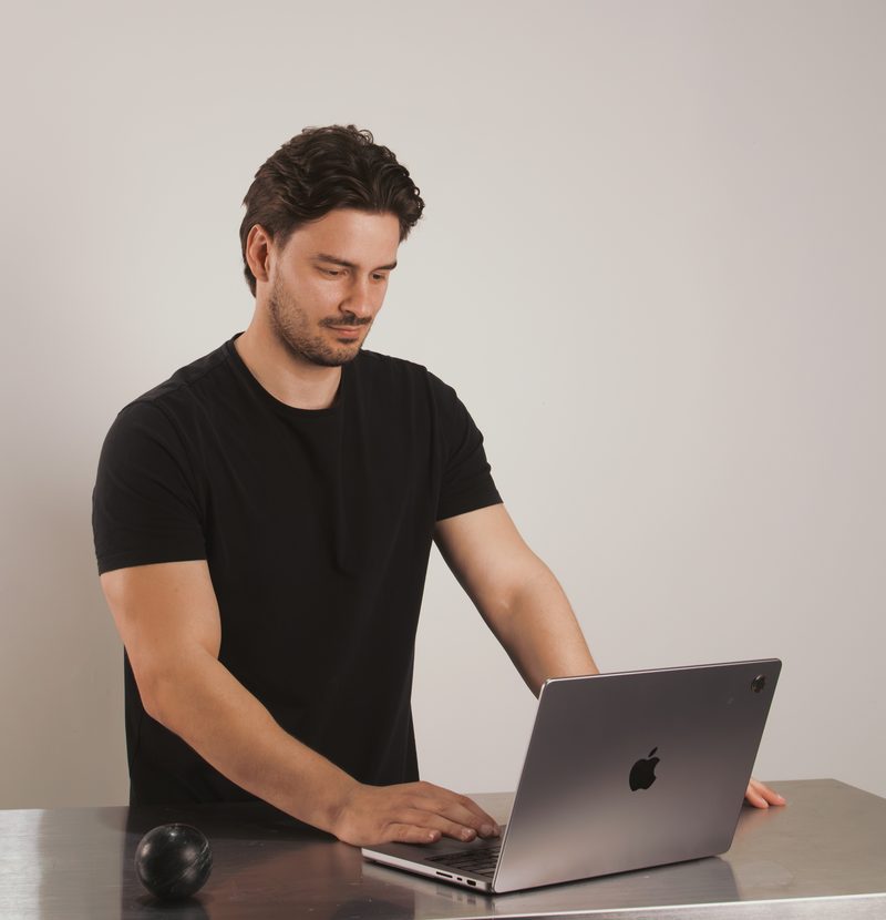 Luke at the desk